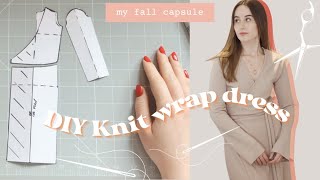 DIY Knit Wrap Dress + Pattern | How To Sew a Wrap Dress From Scratch | Thrills and Stitches
