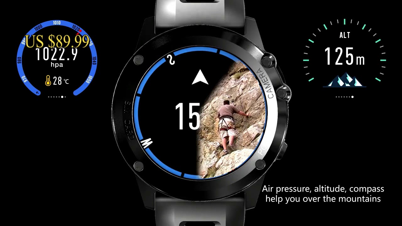 Microwear H1 A1 android 1.39 дюйма MTK6572 SmartWatch Phone Support 3 г Wi-Fi GPS Nano SIM GSM WCDMA