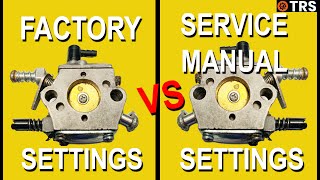 Carburetor Factory Settings vs Service Manual Settings - 2 Stroke Chainsaw Carbs. (Craig Kirkman)