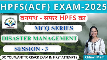 HPFS ACF Exam | Disaster Management | Session - 3 | Vanpath - Series | #hppsc #hpexams #hpgk