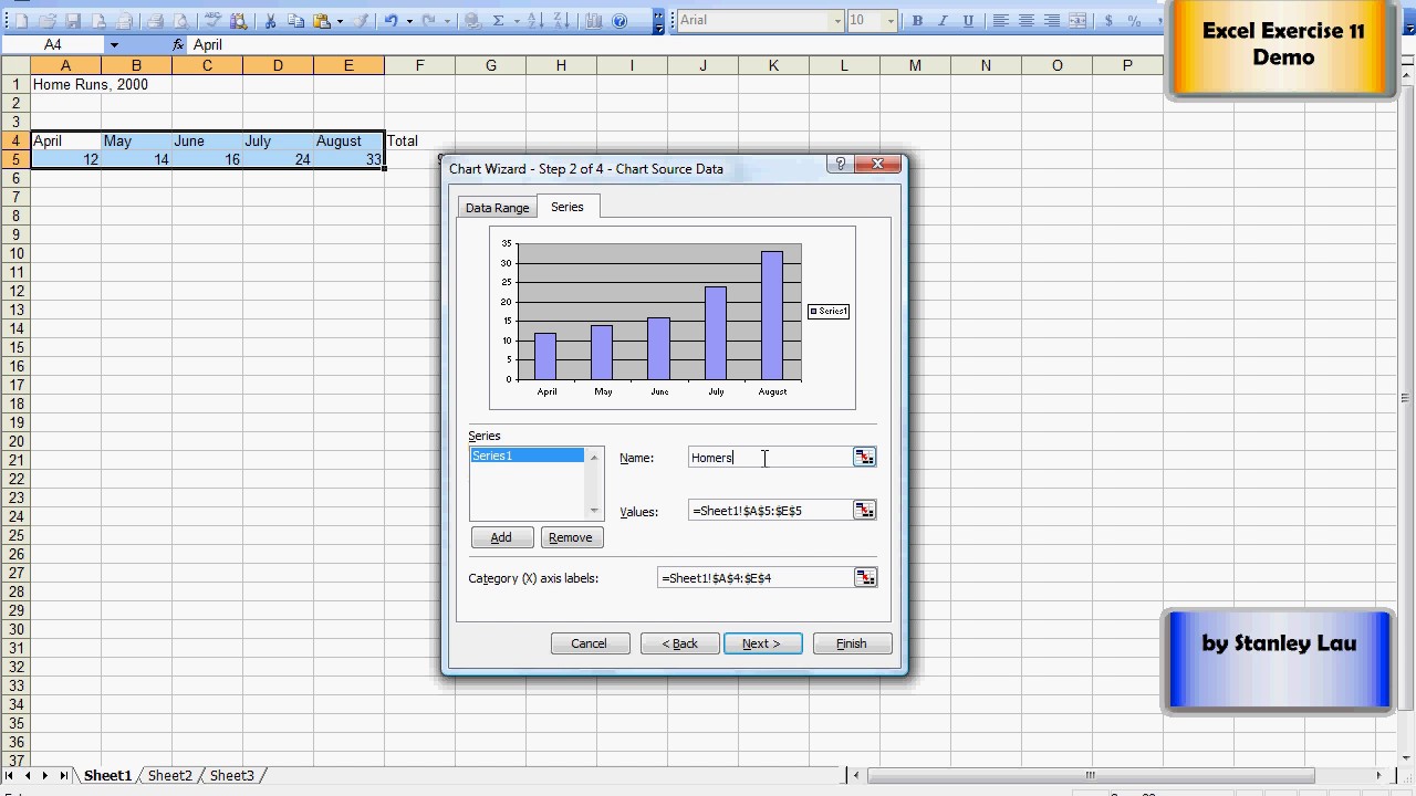 Using Chart Wizard In Excel