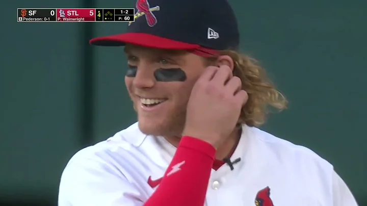 Harrison Bader MIC'D UP in-game interview for Card...