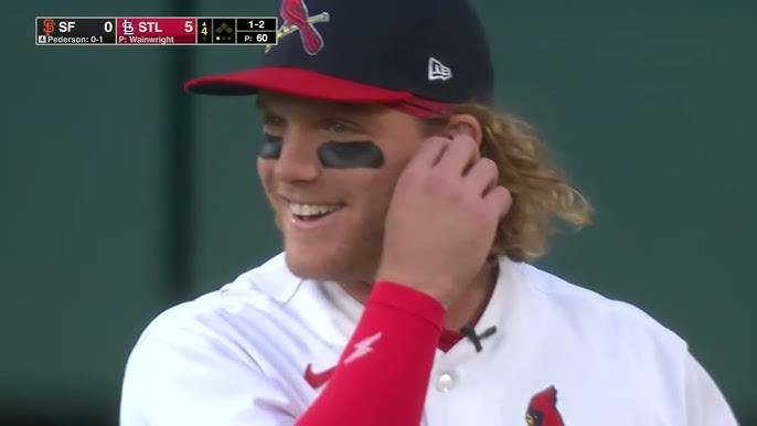 Harrison Bader Fiver Home Runs Wearing Mouthpiece 