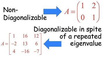 Matrix Diagonalization Examples: 2x2 Non Diagonalizable, 3x3 Diagonalizable with Repeated Eigenvalue