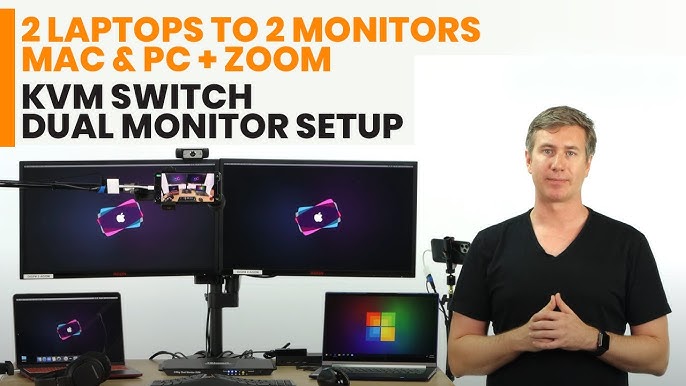 KVM Switch Setup – 2 Laptops to 1 Monitor – Mac & PC + Zoom – Easy Setup! -  YouTube