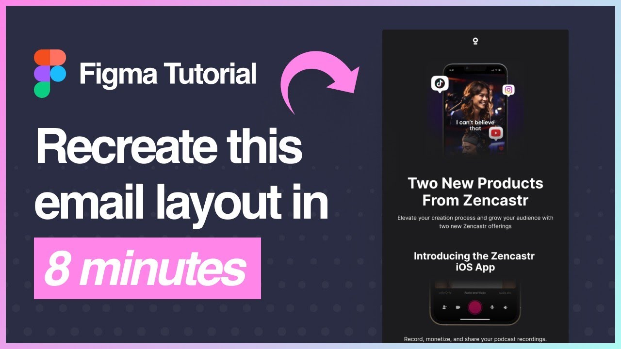 Figma Tutorial: Design a Zencastr email template using Emailify - YouTube