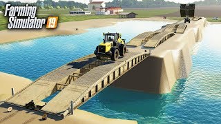 FS19- BRIDGE BUILDING- MAKING A 1/4 MILE LONG BRIDGE ACROSS THE LAKE