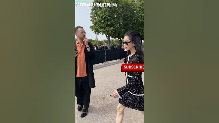 #刘诗诗 巴黎时装周看秀造型，又美又飒，着黑色亮片套装，秀纤细美腿气质佳，女总裁既视感 - 天天要闻