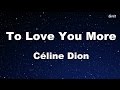 To Love You More - Celine Dion Karaoke【No Guide Melody】