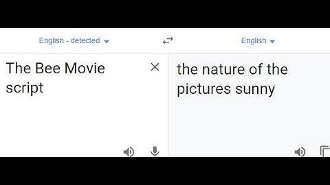 The entire bee movie script but it is Google Translated 20 times
