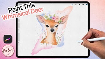 WATERCOLOR! Whimsical Deer in Procreate (EASY STEPS)