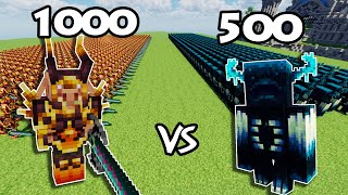 1000 Ignitium Armor Piglin Brute Vs 500 Warden | Minecraft