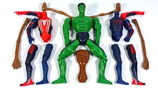 Assemble Hulk Smash vs Siren Head vs Spider-Man Miles Morales vs Blue Spider-Man Avengers Superhero