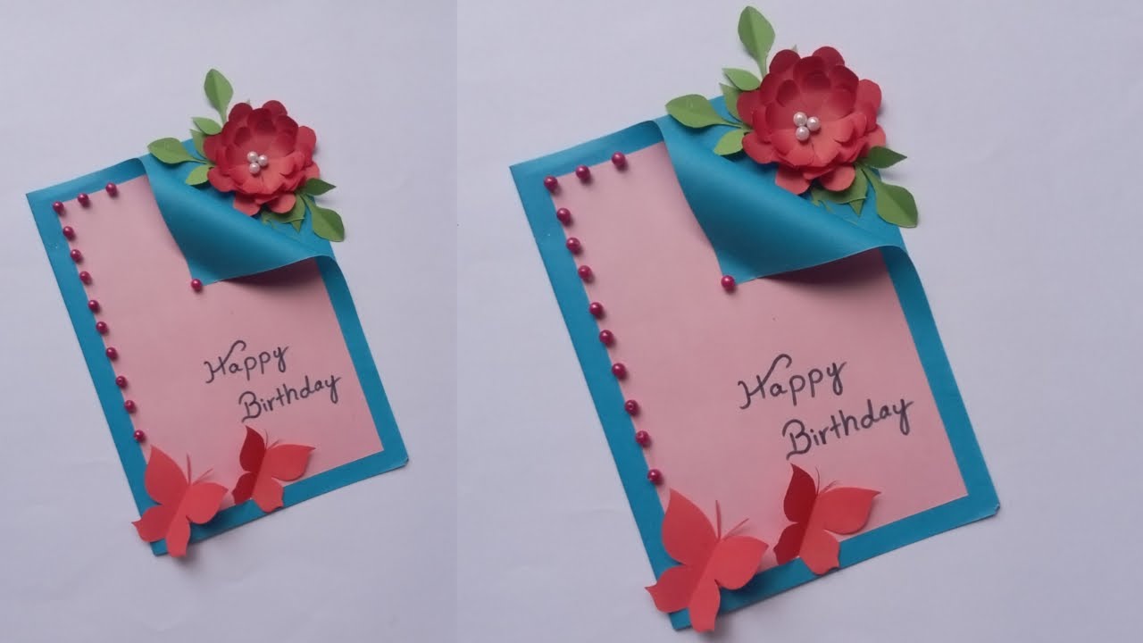 DIY Greeting Card | Handmade birthday card making | Happy birthday card ...