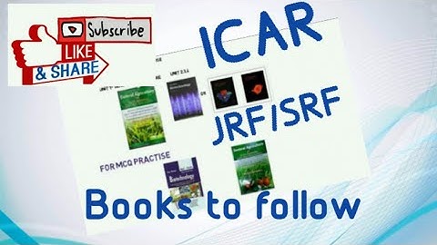 ICAR-JRF/SRF Suggested book readings