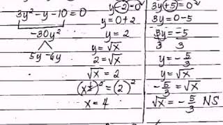 Solving Other Equations Transformable into Quadratic Equations