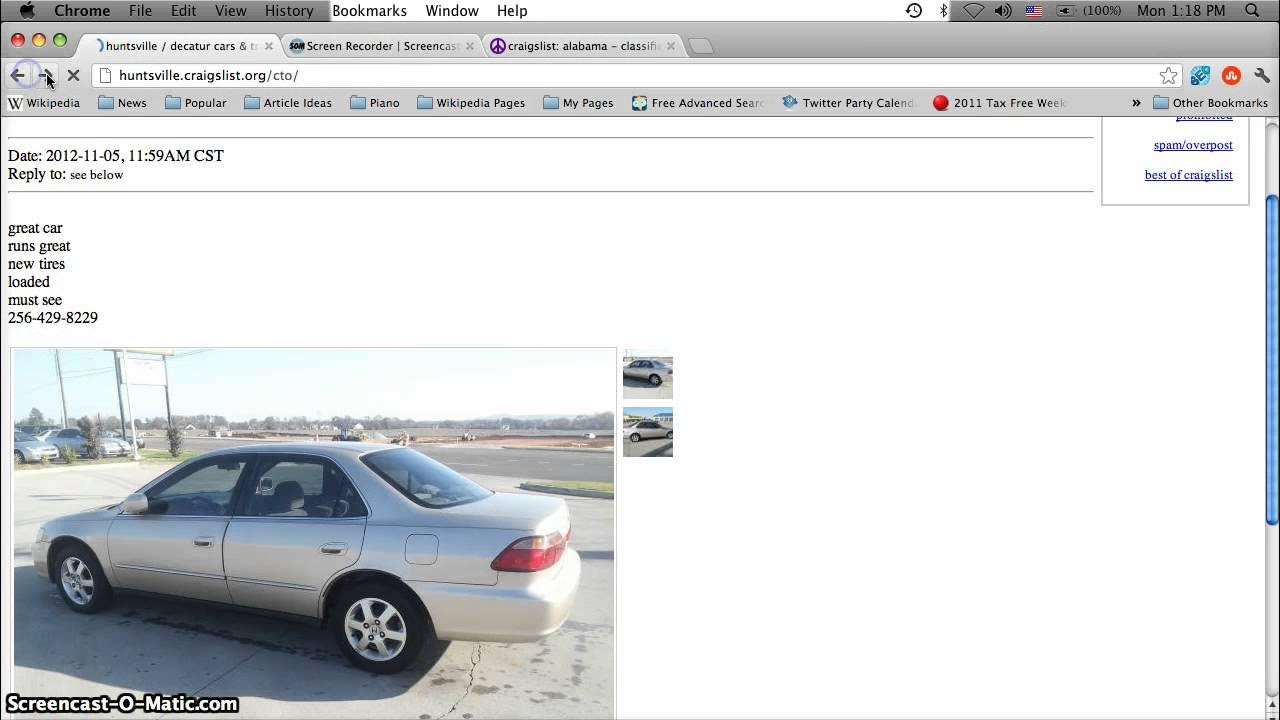 Craigslist Huntsville Alabama Used Cars and Vans Online For Sale by