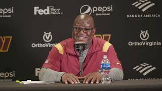 Asst HC/OC Eric Bieniemy Speaks to the Media Before Practice | Washington Commanders