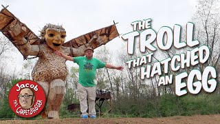 Thomas Dambo's Troll that Hatched an Egg at Aullwood Audubon