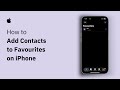 How to Add Contact to Favorites on iPhone