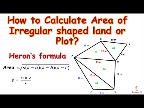 How to Calculate Irregular shaped Land or Plot Area || Heron's Formula