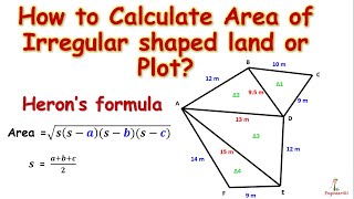 How to Calculate Irregular shaped Land or Plot Area || Heron's Formula How to Calculate Irregular shaped Land or Plot Area || Heron's Formula