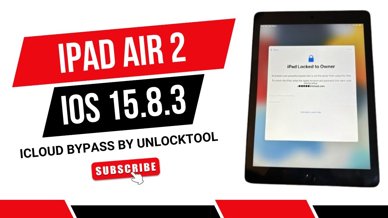 IPAD AIR 2 IOS 15.8.3 ICLOUD BYPASS DONE✅BY UNLOCK TOOL