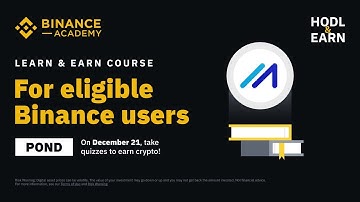 Binance | Learn & Earn | POND Quiz Answers