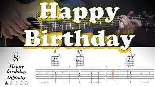 Miniatura del video "Happy birthday - Joyeux anniversaire - Guitar Tutorial"