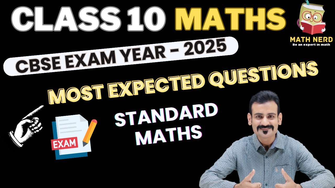 Class 10 Standard Maths Most Expected Questions | Class 10 Maths ...
