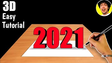 Happy New Year Drawing || Happy New Year 2021 Drawing Easy || 3D Drawing