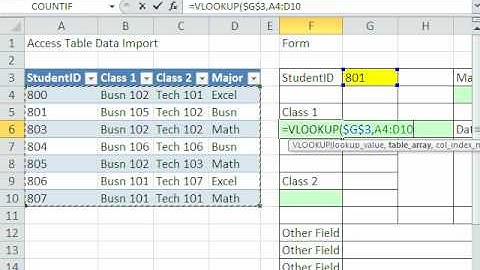 Excel Magic Trick 571: VLOOKUP To Create Form from Access Linked Data Import