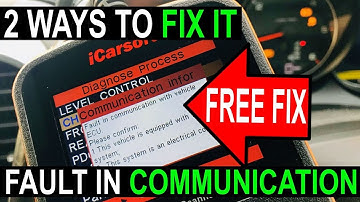 iCarsoft Fault In Communication With Vehicle ECU - HOW TO FIX VIDEO   Connection problem