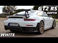 White porsche 911 gt2 rs 2018  driving exterior interior