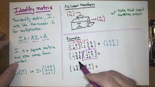 Matrix inverse; Identity matrix (Finite math; Lecture 25; Fall 25)
