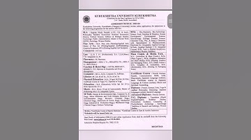 Kurukshetra University #Post Graduates admission 2023