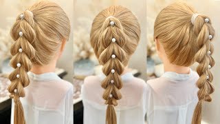 Ponytail Hairstyle for long hair| Trendy Hairstyle for teenagers |Easy Hairstyle | Unique Hairstyle