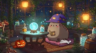 Magical Halloween Night with Pusheen ๐๐ฎ Cozy Witch Vibes in Enchanted Room