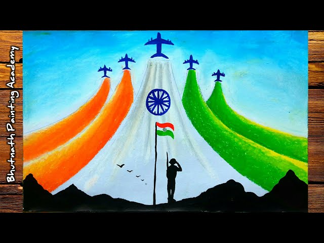 How to draw independence day drawing for kids Easy making tricolor drawing  step by step - video Dailymotion