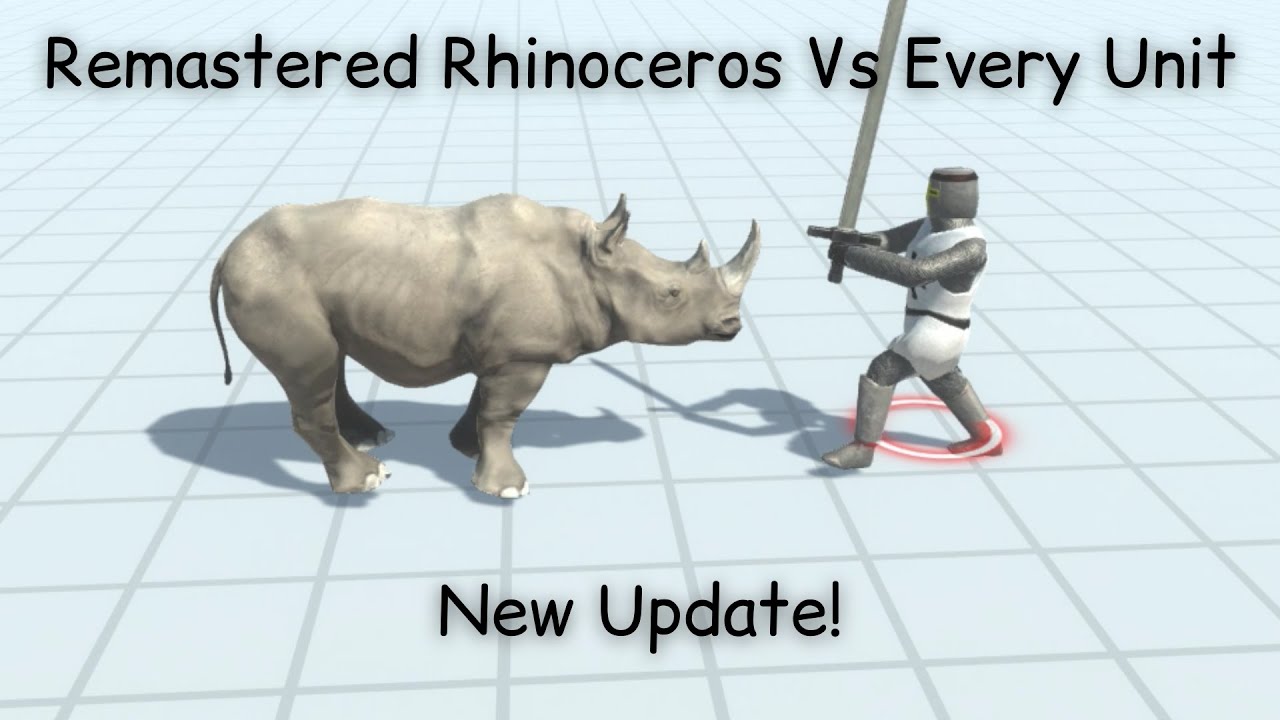 New Update! Remastered Rhinoceros Vs Every Unit ARBS |Animal Revolt Battle Simulator