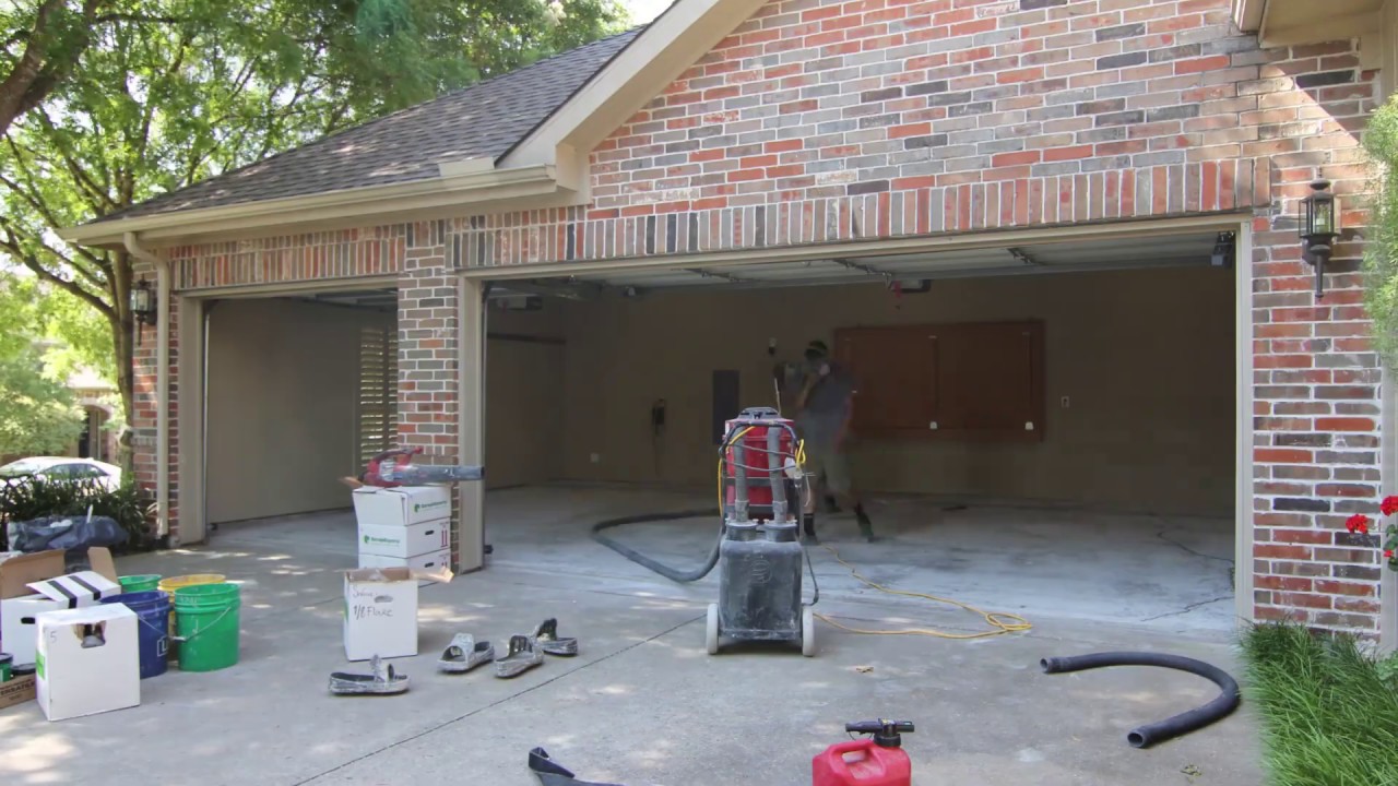 Garage Floor Sanding Painting Coating Sealing YouTube