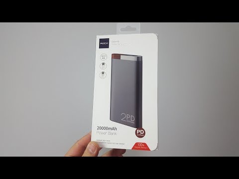 САМАЯ МОЩНАЯ НОВИНКА! ROCK 20000mAh Power Bank / QC3.0 USB Type C ► Посылка из Китая / AliExpress