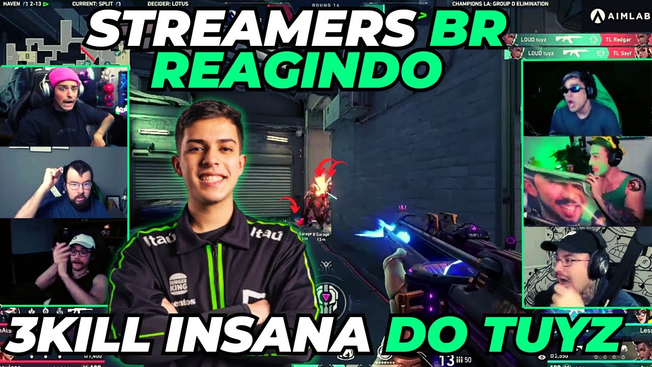 STREAMERS BRASILEIROS REAGEM COM 3KILL ABSURDA DO TUYZ VS LIQUID