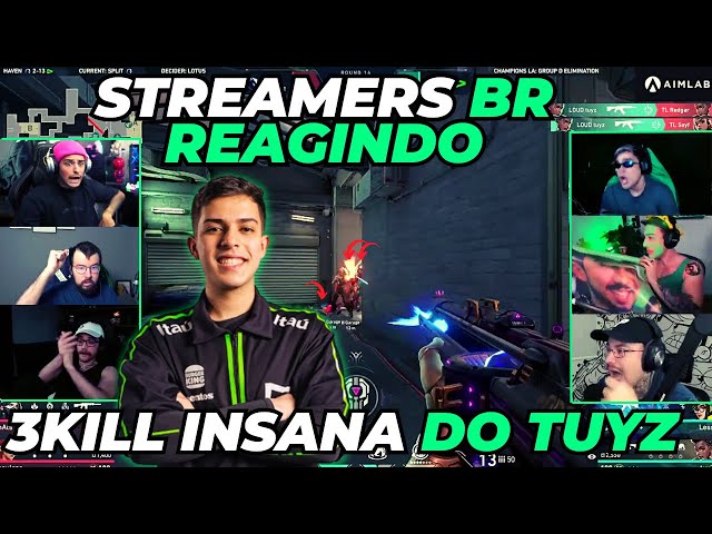 STREAMERS BRASILEIROS REAGEM COM 3KILL ABSURDA DO TUYZ VS LIQUID