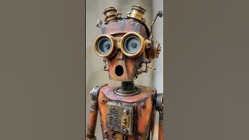 A Very Surprised Steampunk Robot