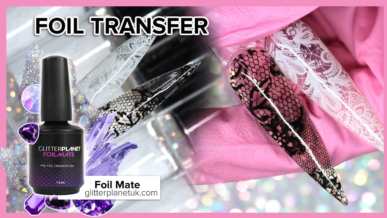 BEST LACE Nail foil transfer tutorial how to apply nail foils