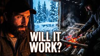 HOT ROCKS in My Bushcraft Cot! Winter Camping in Alaska Survival Shelter