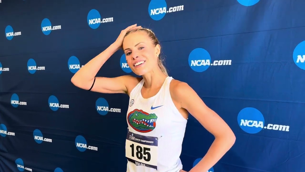Parker Valby after winning 2023 NCAA XC title