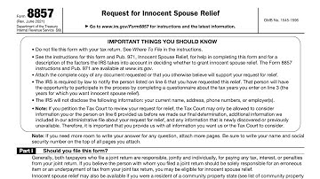 IRS Form 8857 (Innocent Spouse Relief)