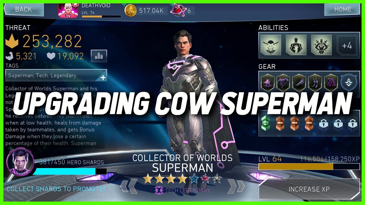 Injustice 2 Mobile | Upgrading Collector Of Worlds Superman | COW Superman